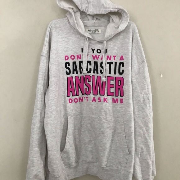 Wound Up Tops - Wound Up Hoodie Sarcastic Answer women’s xxxl (21)